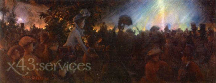 Charles Courtney Curran - Abendbeleuchtungen bei der Pariser Ausstellung - Evening Illuminations at the Paris Exposition - zum Schließen ins Bild klicken
